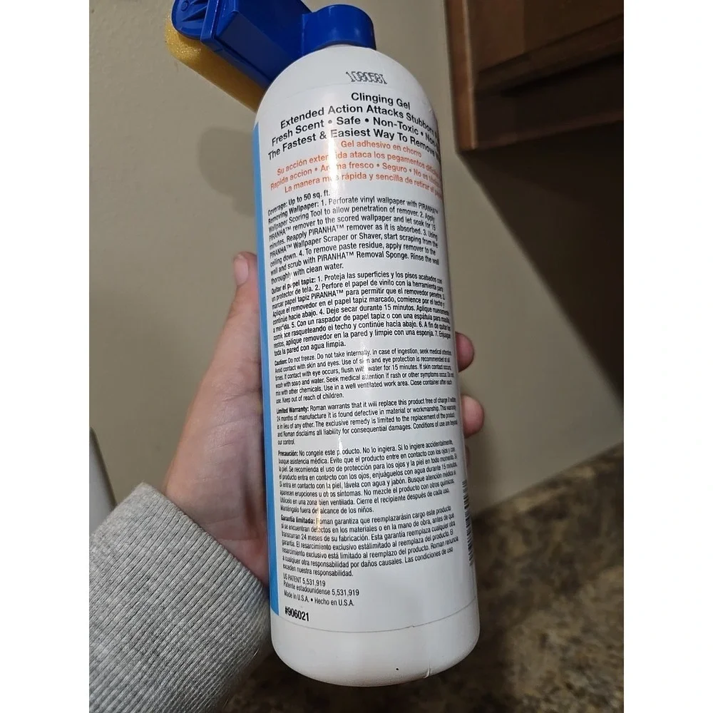 Piranha Wallpaper And Paste Remover Gel Roll On Professional Strength 20 Oz